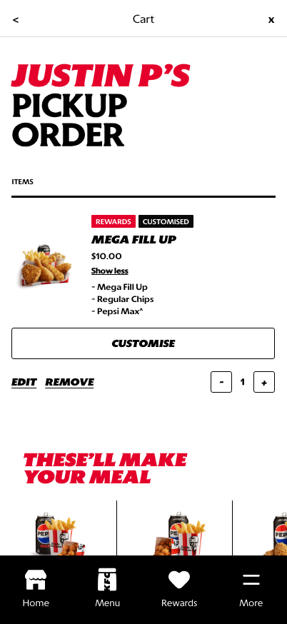 Cart lower state showing order summary and checkout CTA